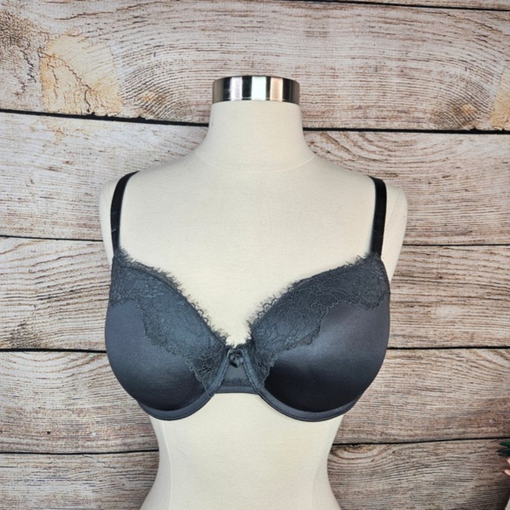 Auden Gray Lace Trim Underwire‎ Bra Everyday Comfort Lingerie Size 34D